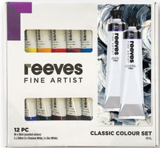 Reeves Fine Artist Oil Paint Set, 10 Piece Set, Assorted Colours JA0082520