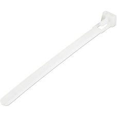 Reusable Cable Ties, Releasable Nylon Ties, 12cm x 7mm, 100 Pack, White, 30mm Bundle Diameter, Tensile Strength, Indoor & Outdoor, CBMZTRB5 IM5139038