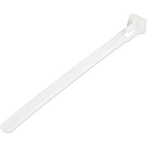 Reusable Cable Ties, Releasable Nylon Ties, 12cm x 7mm, 100 Pack, White, 30mm Bundle Diameter, Tensile Strength, Indoor & Outdoor, CBMZTRB5 IM5139038