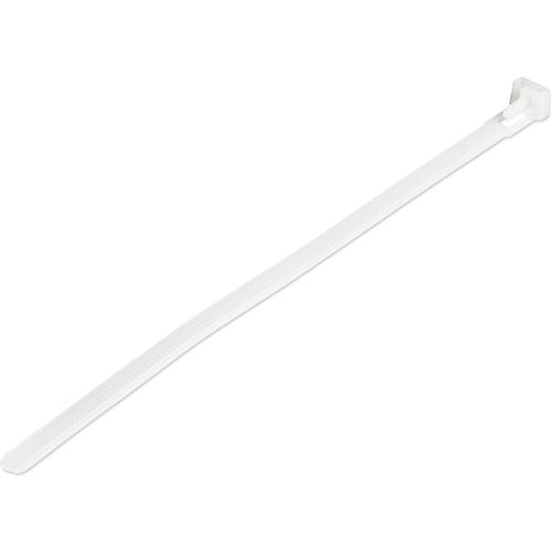 Reusable Cable Ties, Releasable Nylon Ties, 20cm x 7mm,  100 Pack, White, 50mm Bundle Diameter, Tensile Strength, Indoor & Outdoor, CBMZTRB8 IM5139042