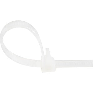 Reusable Cable Ties, Releasable Nylon Ties, 20cm x 7mm,  100 Pack, White, 50mm Bundle Diameter, Tensile Strength, Indoor & Outdoor, CBMZTRB8 IM5139042