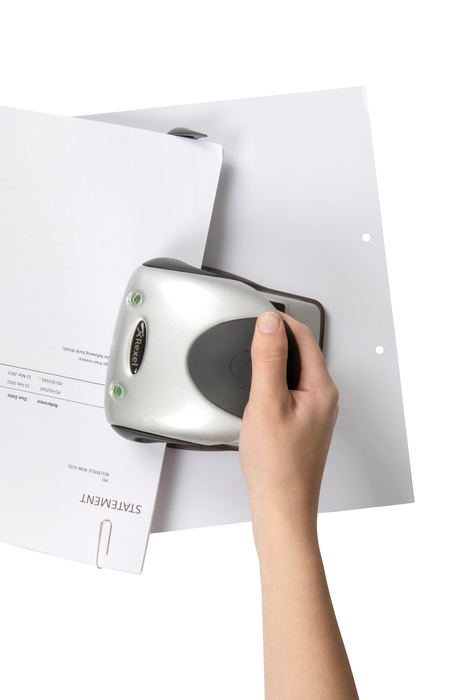 Rexel 40 Sheet Paper Punch, 2 Hole, Silver/Black (P240) AO2100752
