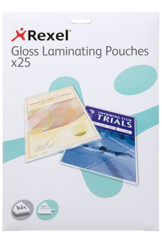 Rexel 75 Micron A4 Laminating Pouch x  25's pack AO41622