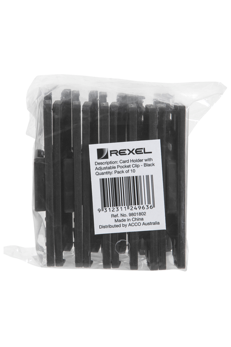 Rexel Id Security Rigid Card Holder, Adjustable, 10 Pack AO9801802
