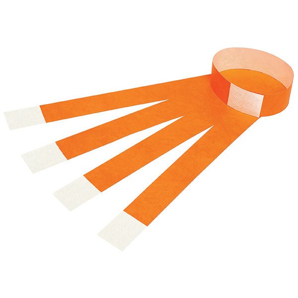 Rexel ID Wristbands, Fluoro Orange, 100's Pack AO9861106