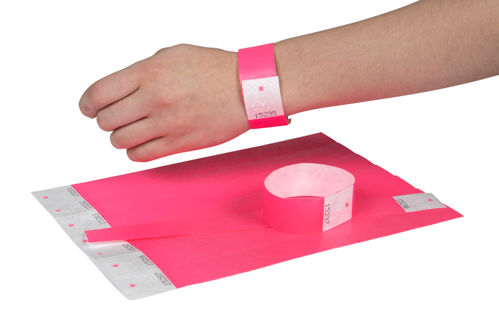 Rexel ID Wristbands, Fluoro Pink, 100's Pack AO9861109
