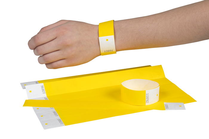 Rexel ID Wristbands, Fluoro Yellow, 100's Pack AO9861105