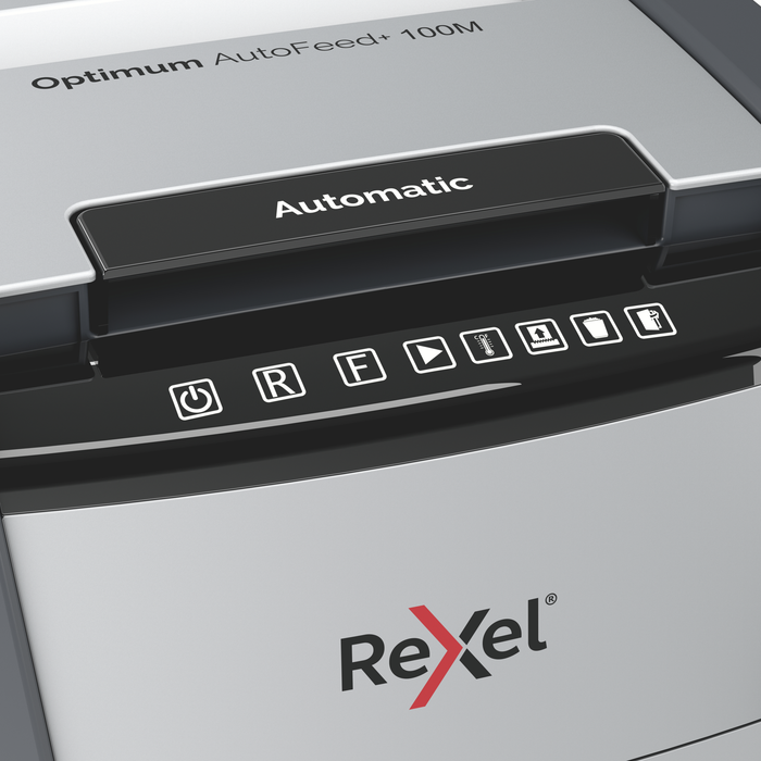 Rexel Optimum 100M Auto Feed + Manual Feed Paper Shredder, Micro Cut AO2020100MAU