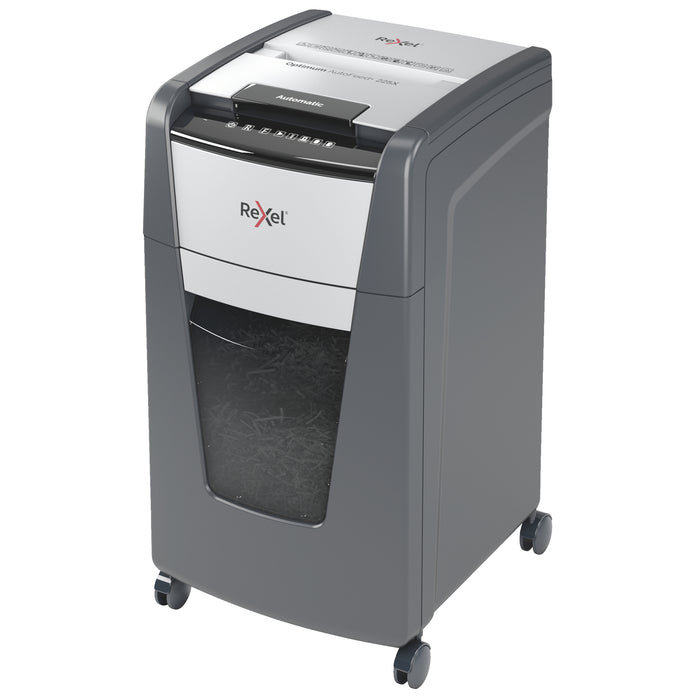 Rexel Optimum 225X Auto Feed + Manual Feed Paper Shredder, Confetti Cut AO2020225XAU