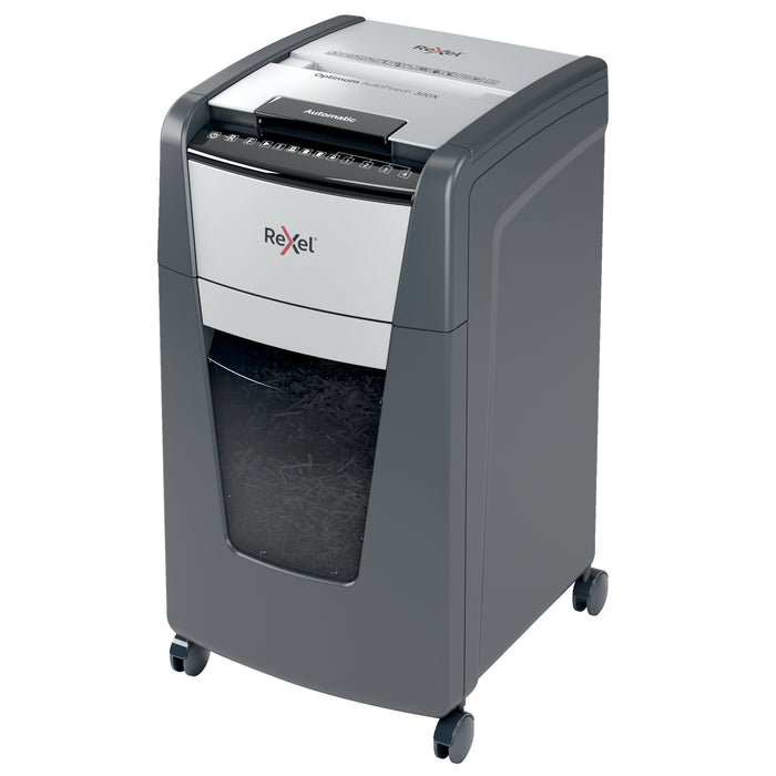 Rexel Optimum 300X Auto Feed + Manual Feed Paper Shredder, Confetti Cut AO2020300XAU