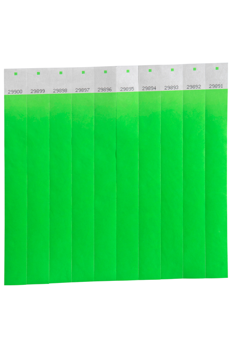 Rexel Serial Number ID Wristbands, Fluoro Green, 100's Pack AO9861104