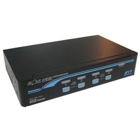 REXTRON 1-4 USB/PS2 Hybrid KVM Switch with USB Console Ports. Includes 4x 1.8m USB 2-in-1 leads. ** PS2 Cables Sold Separately. CDUCNV104D