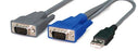 REXTRON 1.8m, 2-to-1 USB KVM Switch Cable. All in 1x HD DB15 Male to 1x USB Type-A & 1x HD DB15 Male. CDKNVU-1