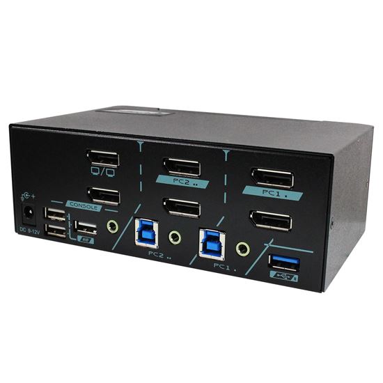 REXTRON 2-Port Dual View DisplayPort USB3.0 KVM Switch. Supports 4K60 Max. Support USB Console. CDPAAG-E3122