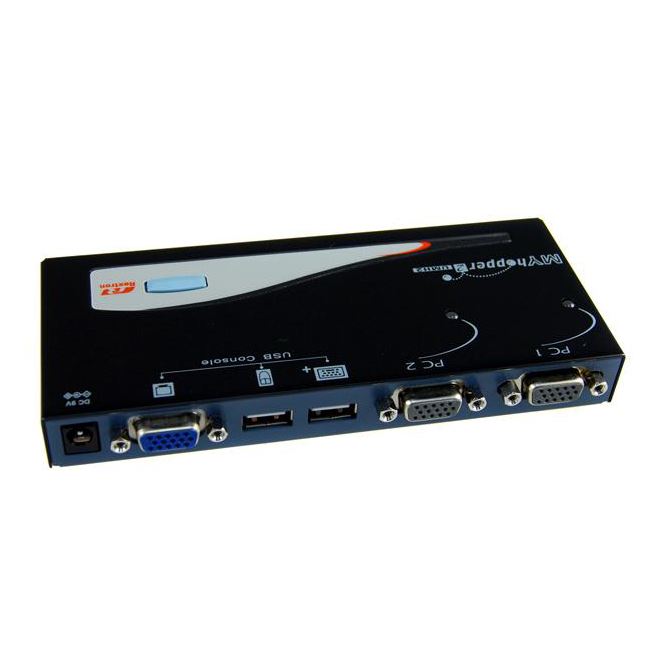 REXTRON 2-Port USB-A KVM Switch. Share 1x USB k/b/USB Mouse/Video with 2x PCs. USB / VGA leads included. CDKUMH2