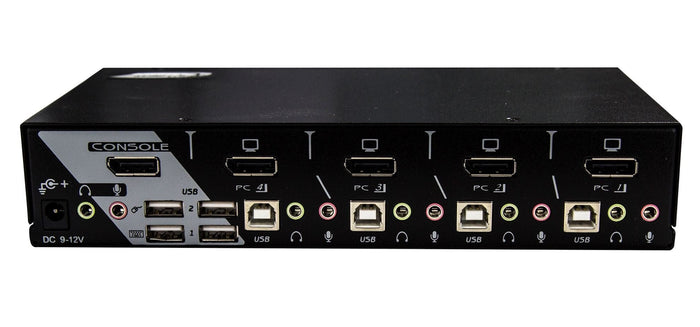 REXTRON 4 Port DisplayPort USB KVM with Audio. Supports DisplayPort Video with Resolution up to 2560 x 1600 ** Cables Purchased Separately. CDPAAG-114