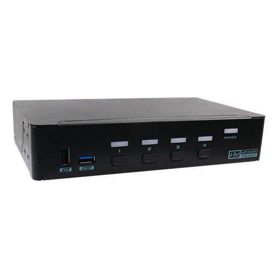 REXTRON 4 Port HDMI USB 3.0 4K UHD KVM Switch with Video Matrix Function. HDCP/EDID Engine Supported in Each Input Port. CDMKAG-E3214