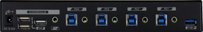 REXTRON 4-Port USB-A 3.2 Gen 1 KM Switch with Mouse Roaming Function. Allows 4 Computers to Share USB Peripherals. Flexible Preset Screen Layout of 1x4, 2x2, 1+3 or 4x1. CDUSW-KM304