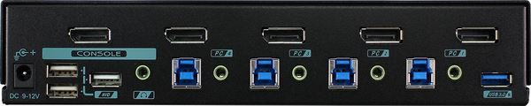 REXTRON 4 Port USB-A KVM Switch with Audio & Hotkey Control. 4 Computers Share Up to 4x USB HID Peripherals. Supports VGA, DVI, HDMI, DP. Supports 4K@60Hz CDPAAG-E3114
