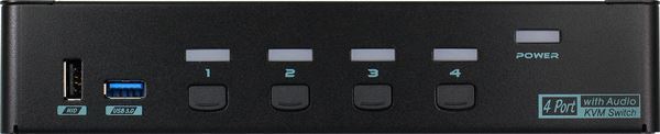 REXTRON 4 Port USB-A KVM Switch with Audio & Hotkey Control. 4 Computers Share Up to 4x USB HID Peripherals. Supports VGA, DVI, HDMI, DP. Supports 4K@60Hz CDPAAG-E3114