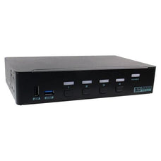 REXTRON 4 Port USB-A KVM Switch with Audio & Hotkey Control. 4 Computers Share Up to 4x USB HID Peripherals. Supports VGA, DVI, HDMI, DP. Supports 4K@60Hz CDPAAG-E3114