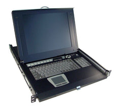 REXTRON All-in-1 Integrated LCD KVM Drawer. 8 Port, 19'''' Screen Size. 1x console to 8x PS2 or USB PC''s, 19'''' TFT LCD, Keyboard Drawer, Rear Bracket ext. Kit (48~93cm,) 8x 1.8m VGA/USB leads. Colour Black. CDIURA108-19