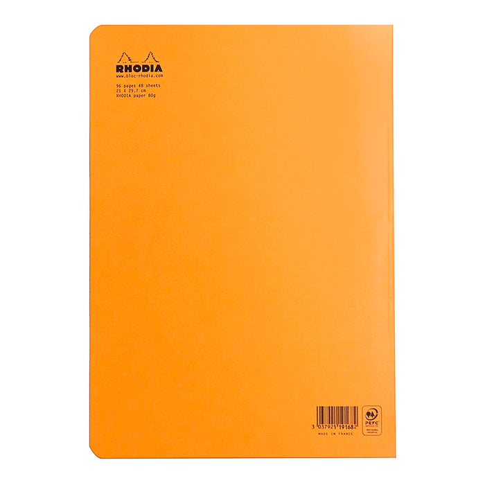 Rhodia Classic Notebook Stapled A4 Lined Orange FPC119168C