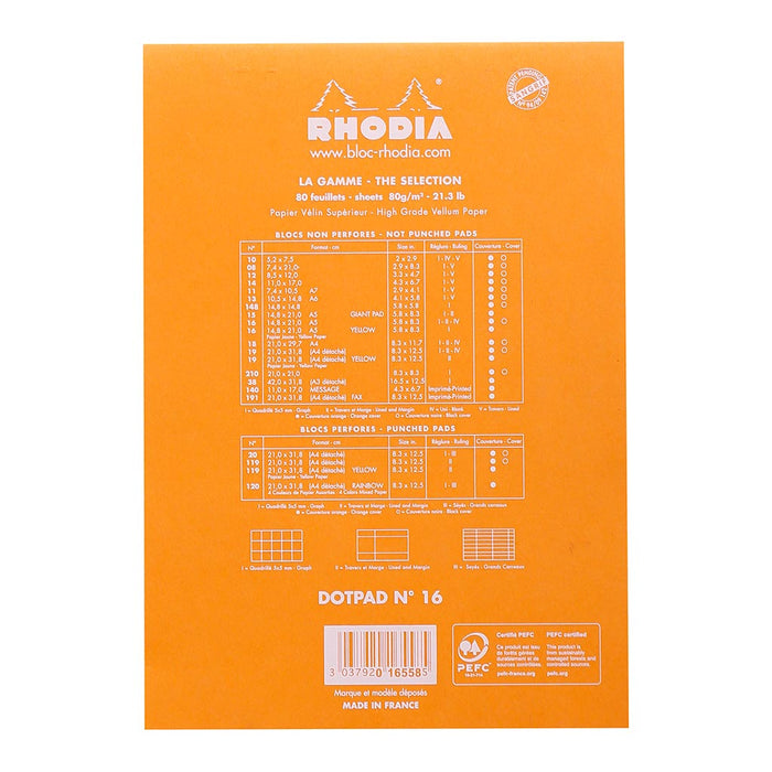 Rhodia dotPad Notepad No. 16 A5 Orange FPC16558C
