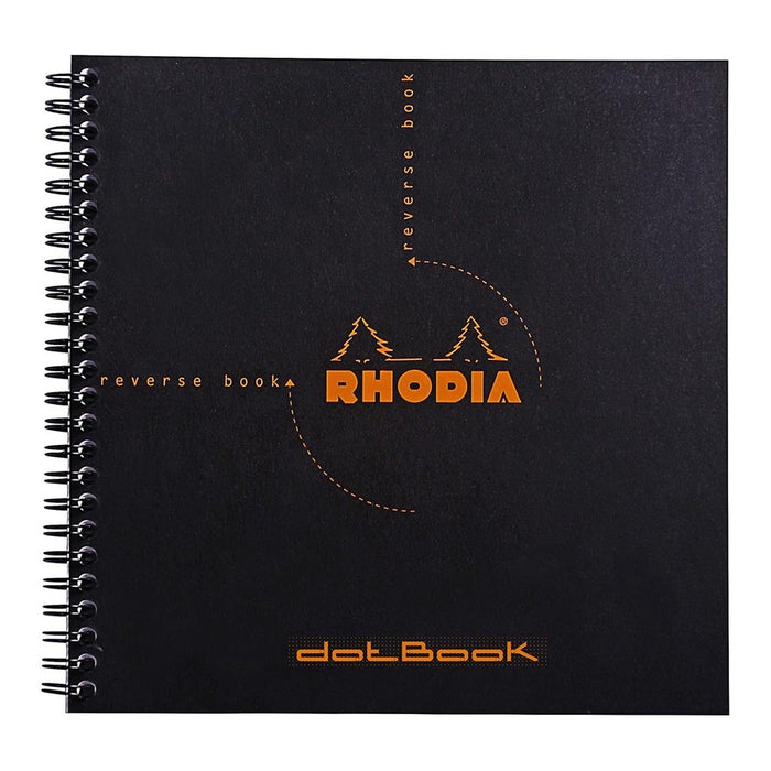 Rhodia Reverse Book Spiral 210x210mm Dotted Black FPC193639C