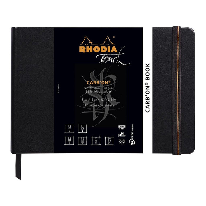 Rhodia Touch Carb'on Black Book A5 Landscape Blank FPC116116C