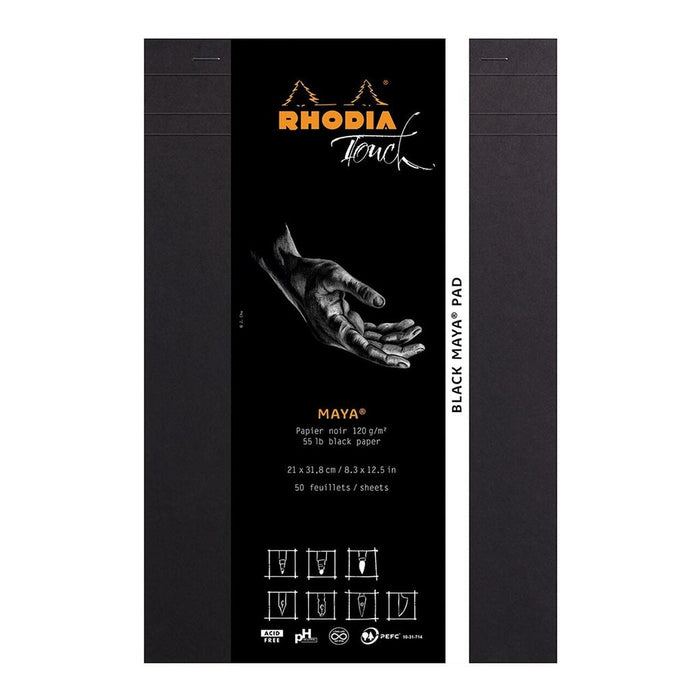 Rhodia Touch Maya Black Pad A4+ Blank FPC116112C