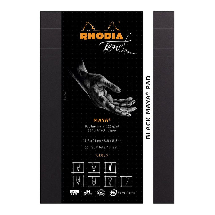 Rhodia Touch Maya Black Pad A5 Cross n Dot FPC116111C
