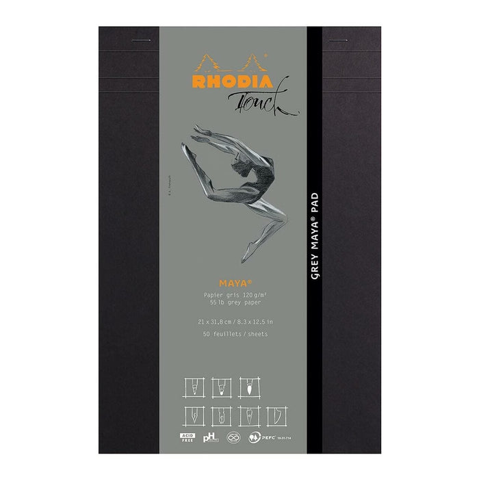 Rhodia Touch Maya Grey Pad A4+ Blank FPC116108C