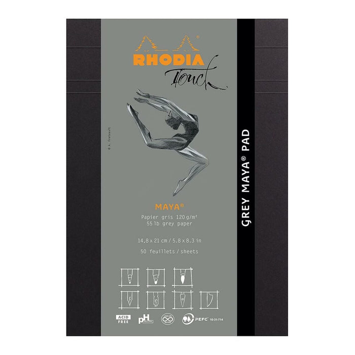 Rhodia Touch Maya Grey Pad A5 Blank FPC116106C