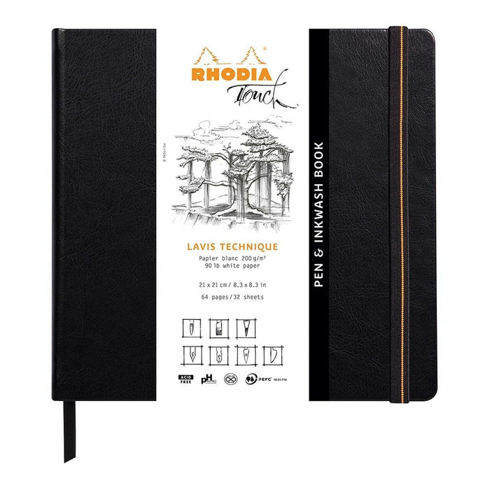 Rhodia Touch Pen and Inkwash Book 210mm x 210mm Blank FPC116127C
