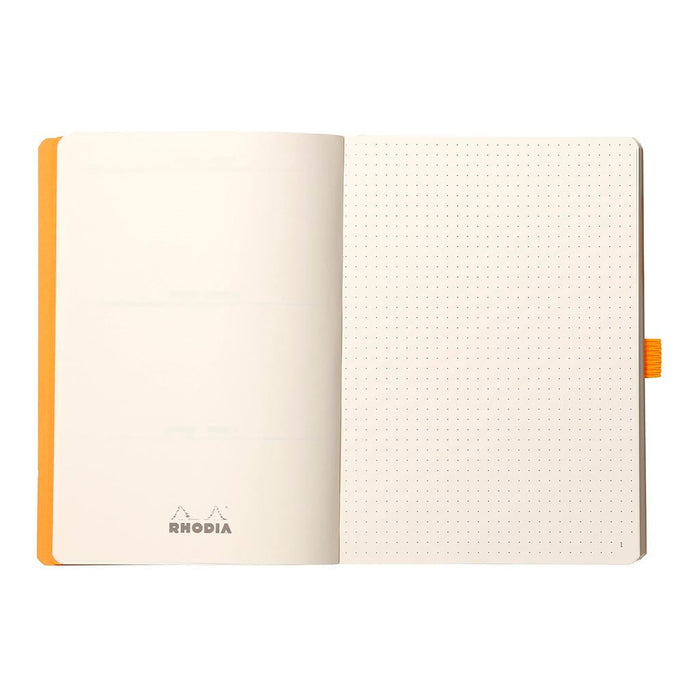Rhodiarama A5 Goalbook Dotted Pages Notebook - Tangerine FPC117754C