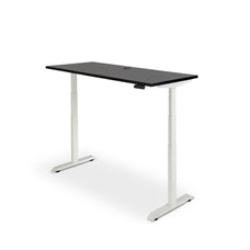 Rise 1500mm x 800mm Electric Height Adjustable Desk – White / Black Woodgrain MG_RISEL_15_W_BW