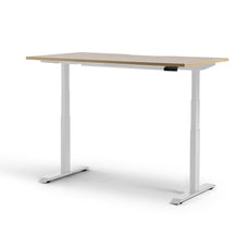 Rise 1600mm x 800mm Electric Height Adjustable Desk – White / Autumn Oak MG_RISEL_16_W_AO