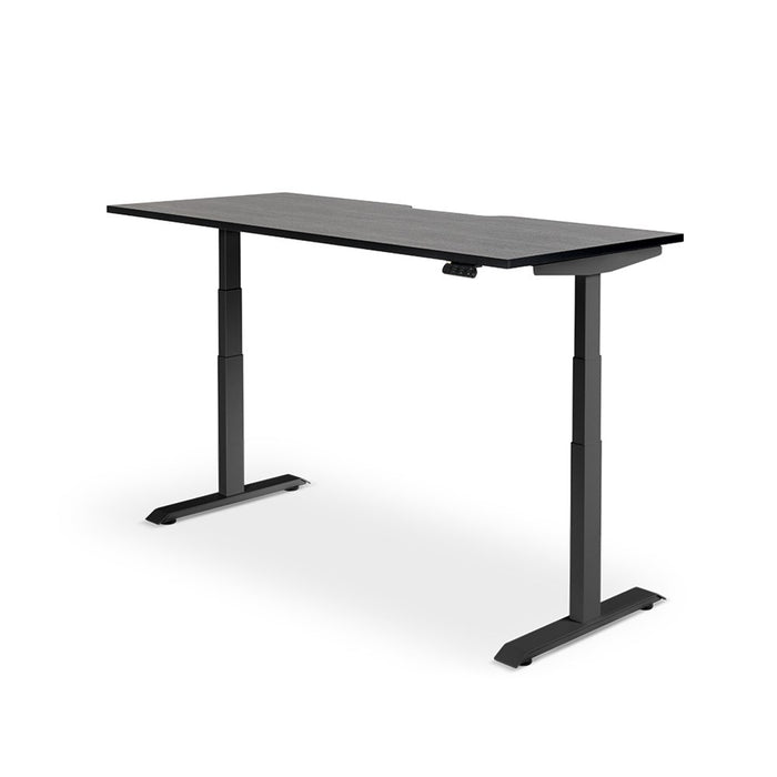 Rise 1500mm x 800mm Electric Height Adjustable Desk – Black / Black Woodgrain