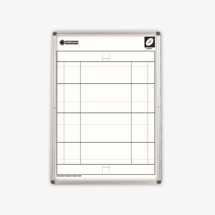 Rugby Coaching Acrylic Printed Whiteboard plus Acrylic Lacquer Steel Whiteboard 600 x 900mm (Double Sided) NBSBLGARUG