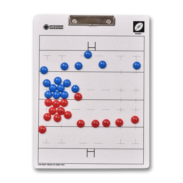 Rugby Coaching Clipboard plus Magnetic Whiteboard 300 x 400mm (Double Sided) NBSBMDRUG,M,W