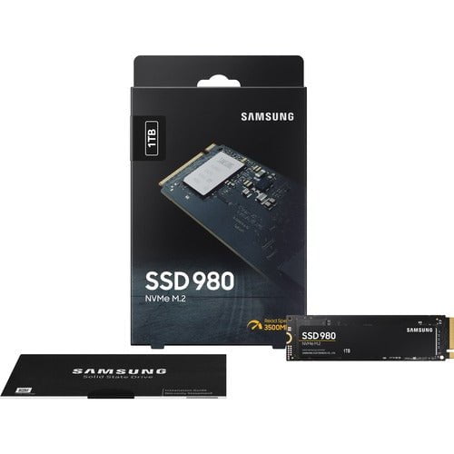 Samsung 980 MZ-V8V1T0BW 1 TB Solid State Drive - M.2 2280 Internal - PCI Express NVMe (PCI Express NVMe 3.0 x4) - Black - 600 TB TBW - 3500 MB/s Maximum Read Transfer Rate - 256-bit Encryption Standard - 5 Year Warranty IM5138319