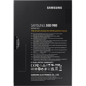 Samsung 980 MZ-V8V1T0BW 1 TB Solid State Drive - M.2 2280 Internal - PCI Express NVMe (PCI Express NVMe 3.0 x4) - Black - 600 TB TBW - 3500 MB/s Maximum Read Transfer Rate - 256-bit Encryption Standard - 5 Year Warranty IM5138319