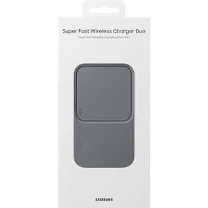 Samsung Super Fast Wireless Charger Duo (with Adapter and Cable) - 15 W - 9 V Input - Dark Grey IM5514279