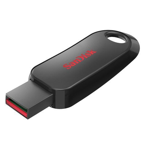 SanDisk Cruzer Snap USB Flash Drive CZ62 128GB USB 2.0, Black Retractable Design NN82522