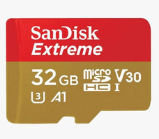 SanDisk Extreme MicroSDXC SQXAF 32GB V30 U3 C10 A1 UHS-1 100MB/S Read 60MB/S Write 4x6, SD Adapter NN77615