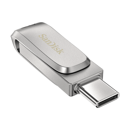 SanDisk Ultra Dual Flash Drive Luxe SDDDC4, 128GB USB-C, Metal, USB 3.1/Type-C Reversible Connector, Swivel Design, Type-C Enabled Devices NN82529