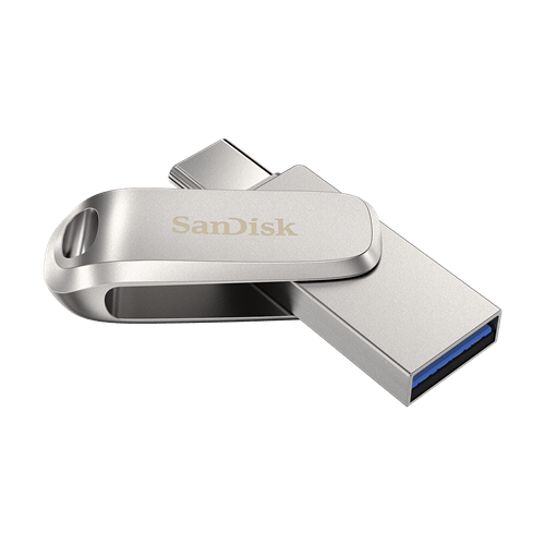SanDisk Ultra Dual Flash Drive Luxe SDDDC4, 64GB USB Type C, Metal, USB3.1/Type-C Reversible Connector, Swivel Design Type-C Enabled Devices NN82528