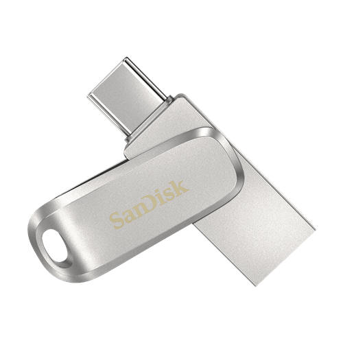 SanDisk Ultra Dual Flash Drive Luxe SDDDC4, 64GB USB Type C, Metal, USB3.1/Type-C Reversible Connector, Swivel Design Type-C Enabled Devices NN82528