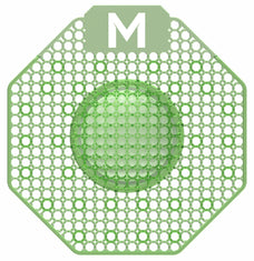 Scented Enzyme Urinal Screens Cucumber Melon + Plastic Cover - Green x 10 Screens per Box MPH28804